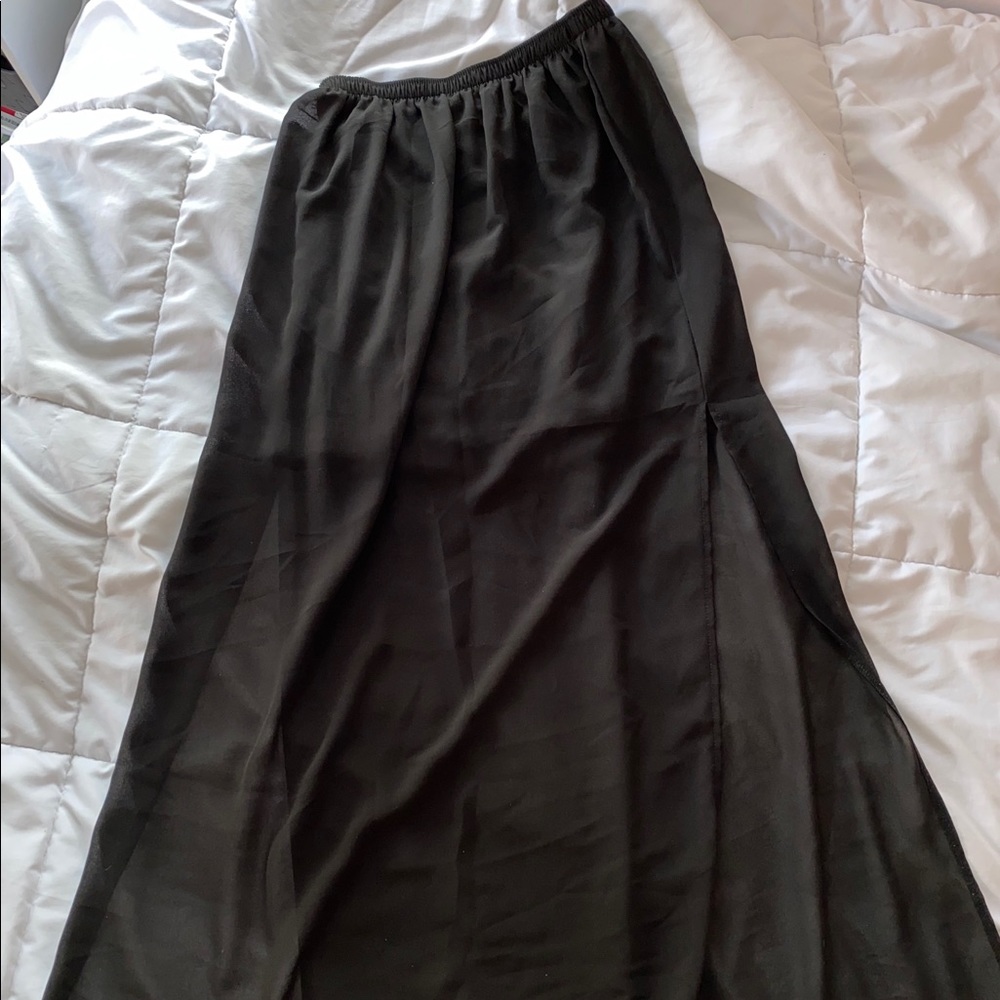 Partially Sheer Maxi Skirt
